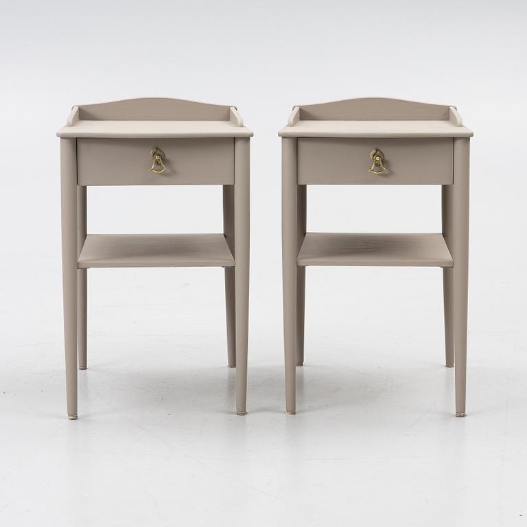 Sängbord ett par, Erik Andersson snickerifabrik, Rottne. 1900-talets slut,