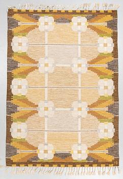 Ingegerd Silow, a carpet, "Dellen", flat weave, ca 236 x 168 cm, signed IS.