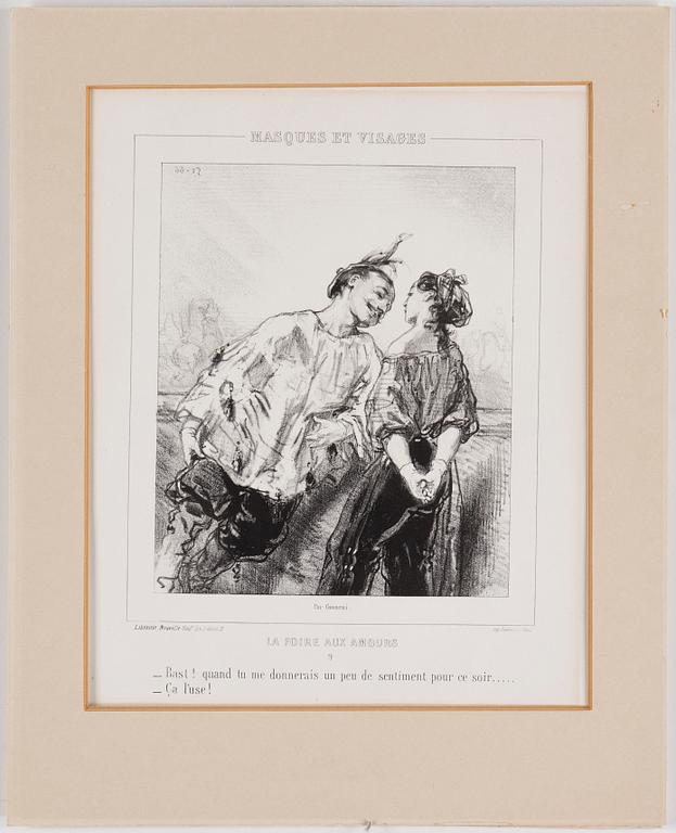 HONORÉ DAUMIER, among others,  lithographs, 9, stamped signature.