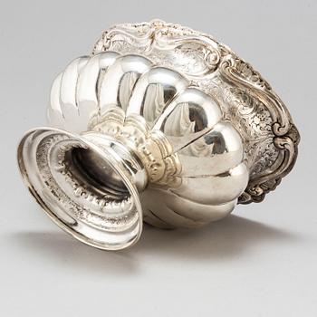 JARDINERE, 800 silver, barockstil, 1800-talets slut.