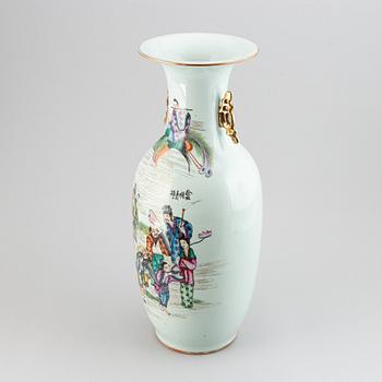 A famille rose Chinese floor vase, 20th century.