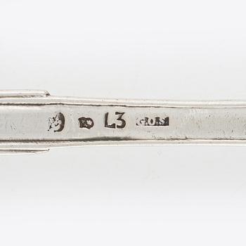 Two Swedish Silver Sprinkle Spoons, 19th century.