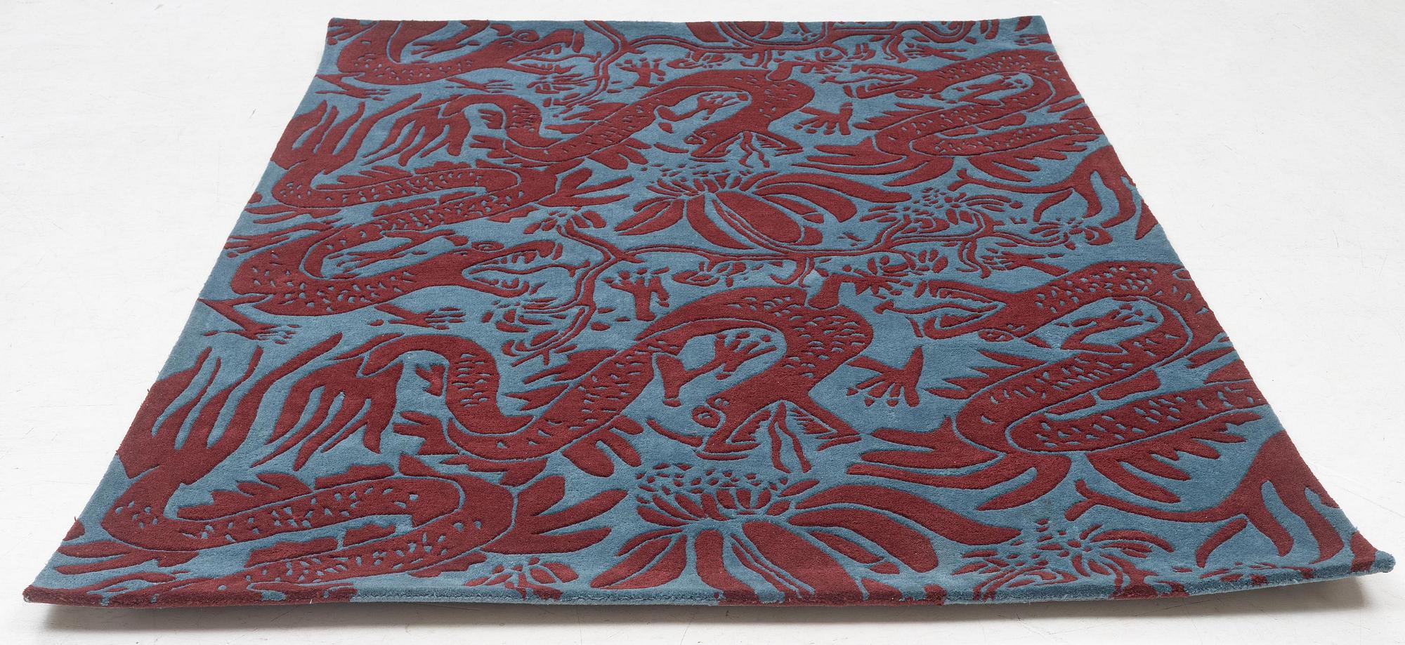 Carl Johan De Geer, matta, "Drakar "Oriental", handtuftad, ca 240 x 160 cm, signerad o numrerad 14.