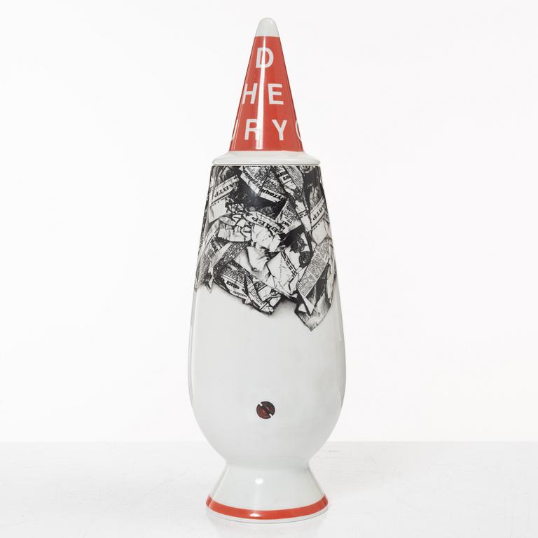 Alessandro Mendini, a vase with lid, 'Make Up 100%', Alessi Tendentse, Italy.