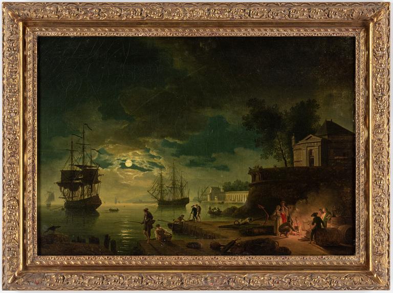 CLAUDE JOSEPH VERNET, after. Oleograph on panel 48 x 68 cm.