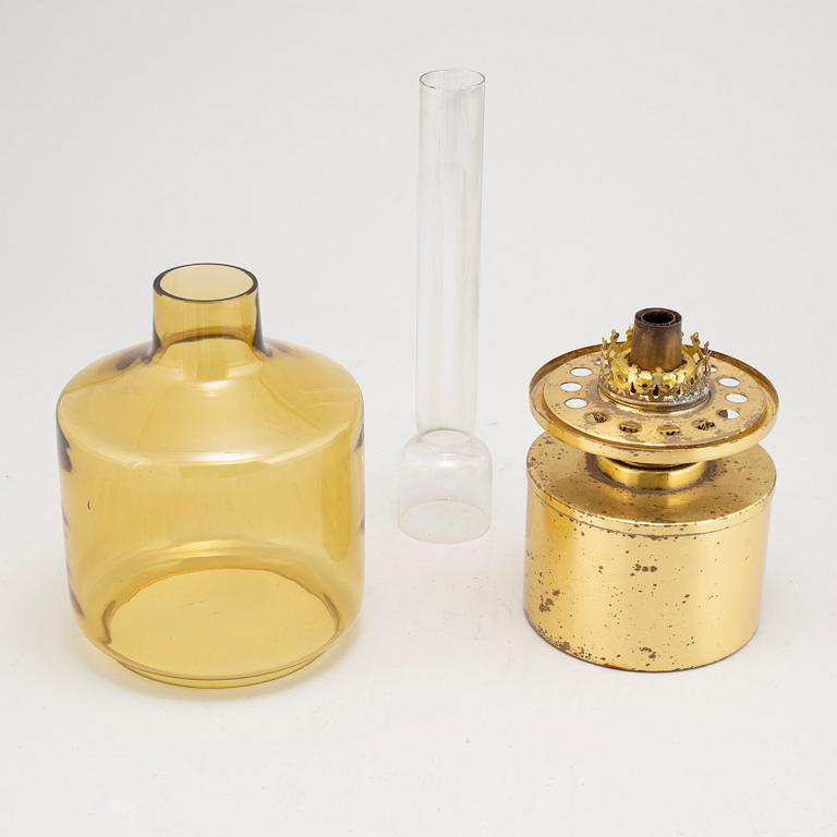 Hans-Agne Jakobsson, a brass and glass modell L47 oil lamp from Markaryd.