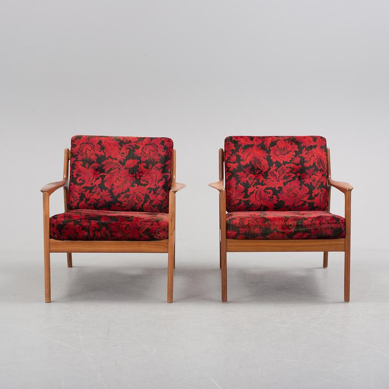 FOLKE OHLSSON, a pair of teak "USA 75" easy chair, DUX, 1960s.