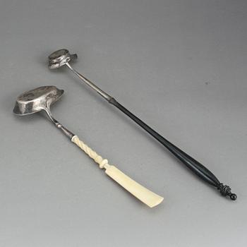 SOPPSLEV OCH BÅLSLEV. Silver, bl a IH Leffler, Falun 1813.