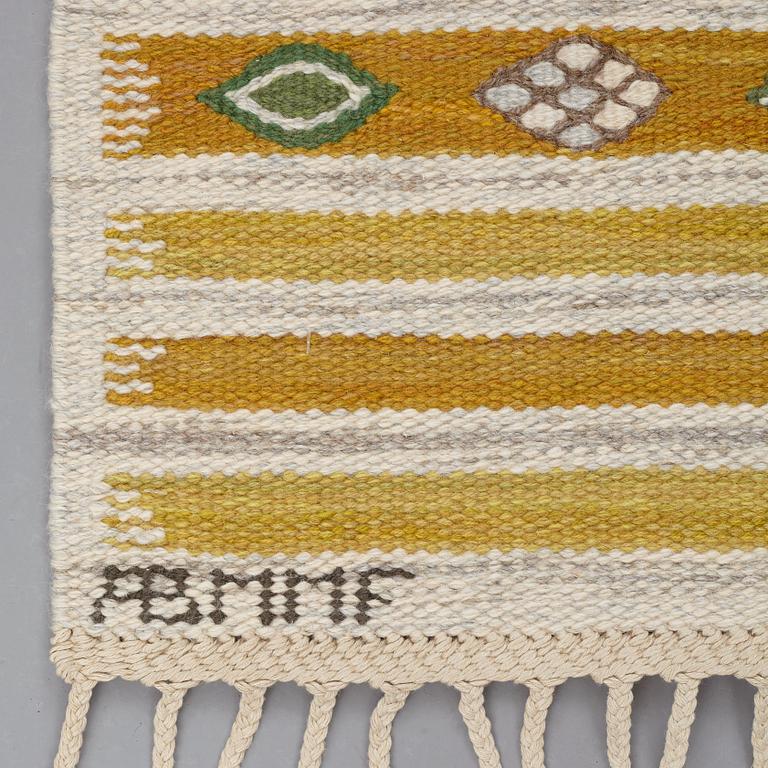 Barbro Nilsson, A CARPET, "Hjortron", flat weave, ca 136,5 x 86,5 cm, signed AB MMF BN.