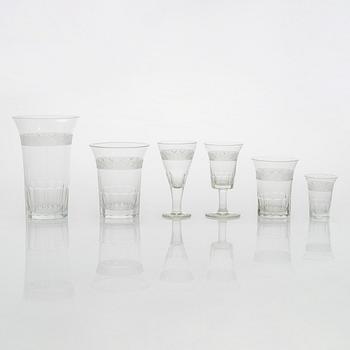 A 54-piece set of 'Antica' glassware, Nuutajärvi, Finland. In production 1900-1969.
