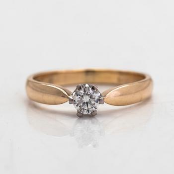 Ring, 14K guld, briljantslipad diamant ca 0.30 ct, Finska stämplar, 2008.