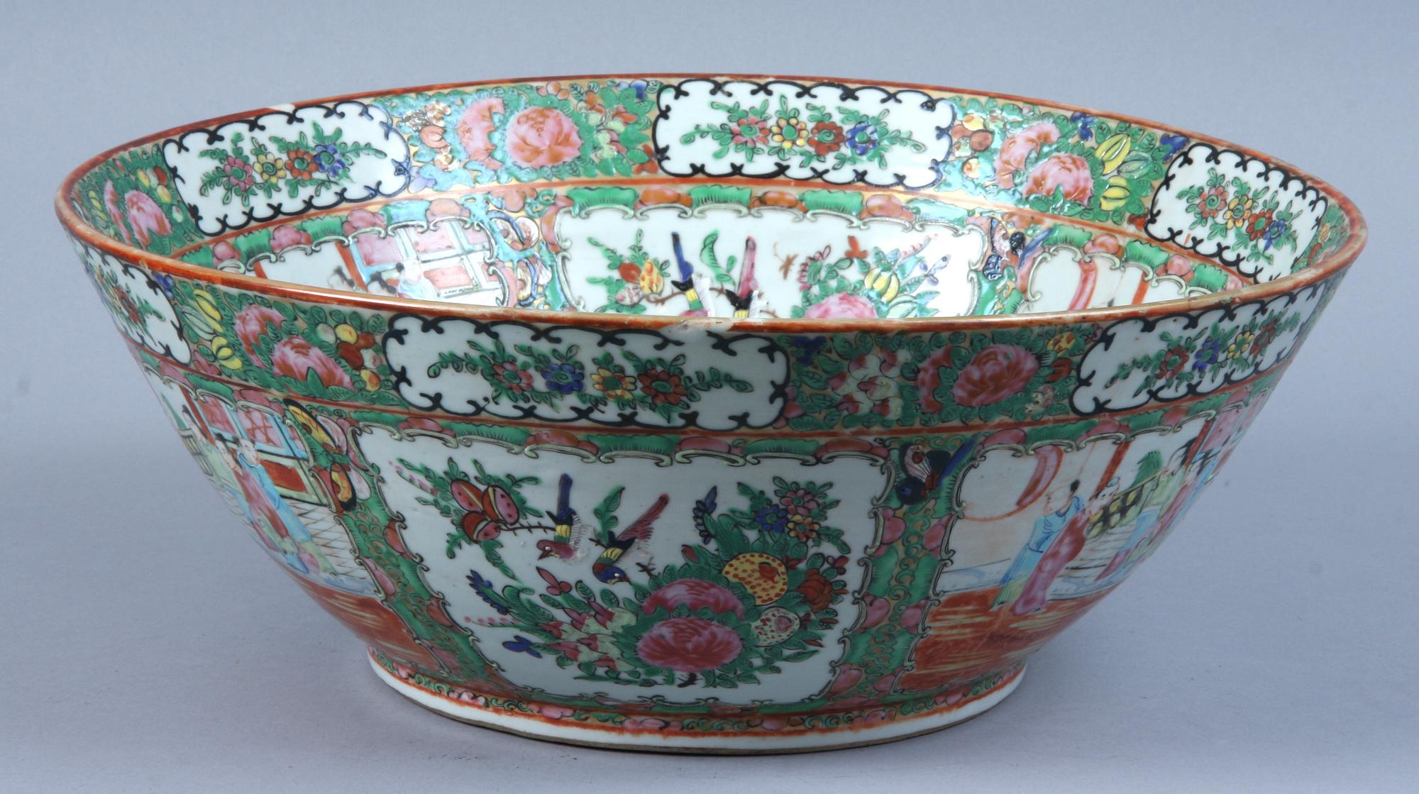 BÅLSKÅL, porslin, Kanton, Kina, 1800/1900-tal.