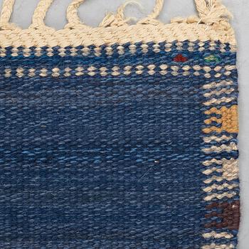 Barbro Nilsson, MATTO, "Falurutan, blå", flat weave, ca 233,5 x 168,5 cm, signed AB MMF BN.