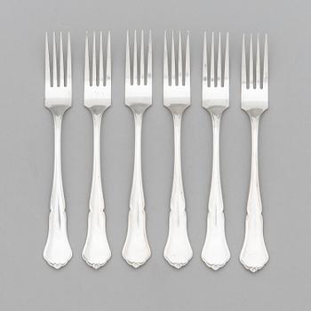 A 24-piece set of 'Chippendale' silver cutlery, Finnish hallmarks 1987-91.