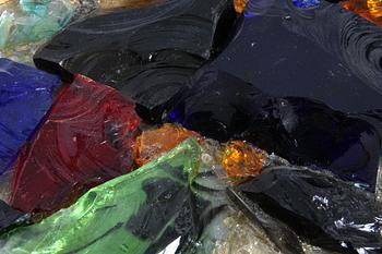 HARDY STRID, väggrelief, glas, sign.