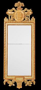 1418. A Gustavian late 18th century mirror.