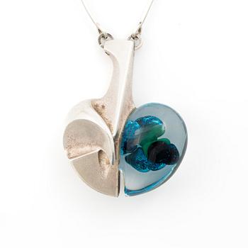 Björn Weckström, Necklace, “Space Apple”, silver and acrylic plastic, Lapponia 1978.