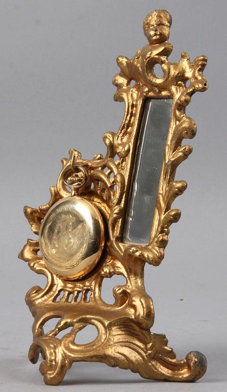 FICKUR SAMT FICKURSTÄLL, bl a 14K guld.