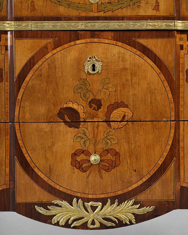 A Gustavian marquetry and gilt brass-mounted commode attributed to J. Hultsten (master in Stockholm 1773-94).