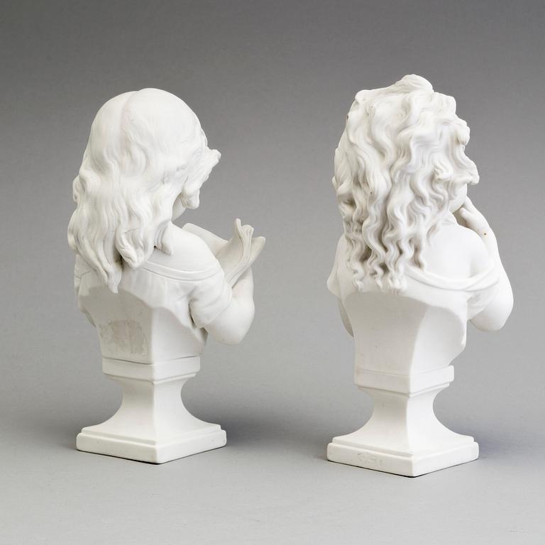 A PAIR OF PARIAN BUSTS, Gustafsberg ca 1900.