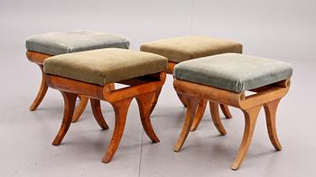 TABURETTER, 2+2, empire, trol Baltikum. 1800-talets första hälft.