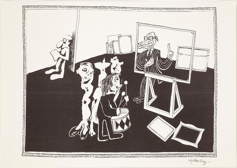 LARS HILLERSBERG, mapp, 8 st, alla signerade i blyerts. "Posthum Modernism".