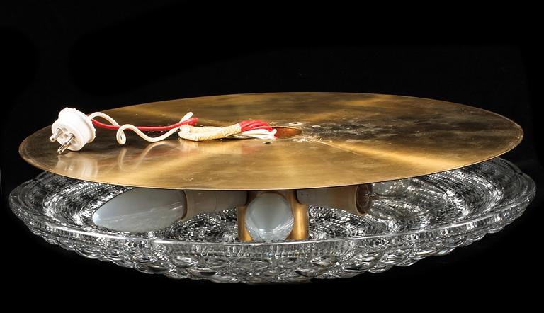 TAKLAMPA, plafond, Carl Fagerlund, Orrefors, 1900-talets andra hälft. Höjd 10 cm.