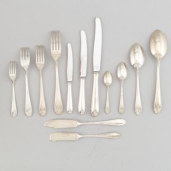 A German silver cutlery service, with Swedish import marks, (148 pieces).