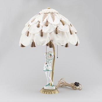 A table lamp with a porcelain figurine by Rosenthal, first half of the 20th century.