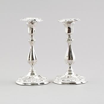 LJUSSTAKAR, 1 par, silver, Västerås 1885.