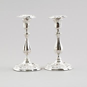 LJUSSTAKAR, 1 par, silver, Västerås 1885.