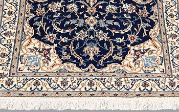 A part silk Nain rug, so called 6 LAA, ca 140 x 98 cm.