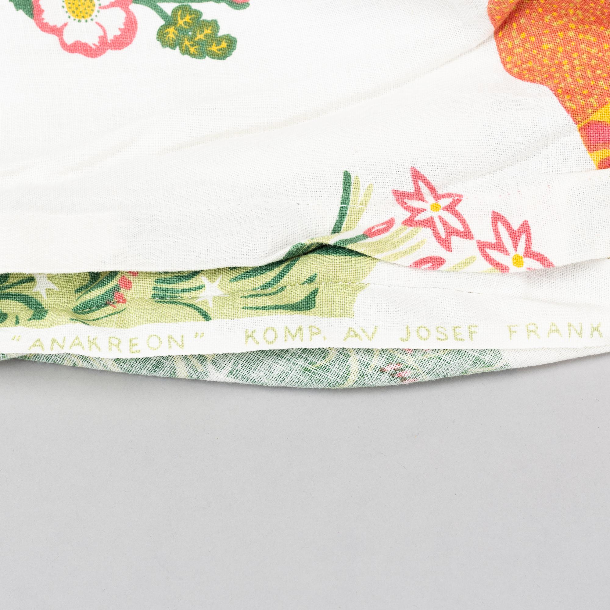 Josef Frank,  3 linen 'Anakreon' curtains, Firma Svenskt Tenn.