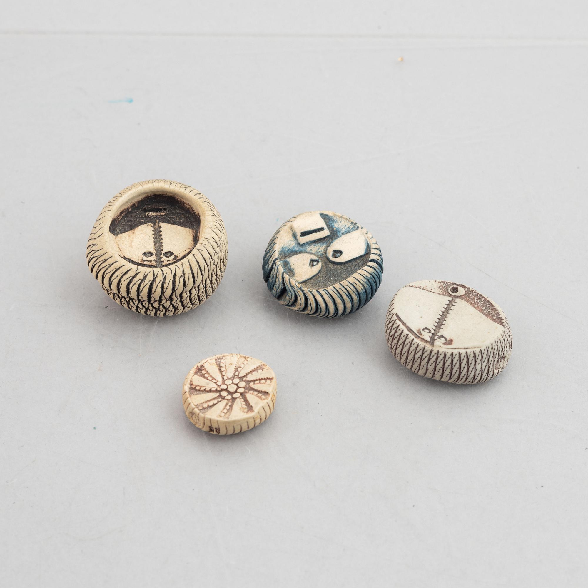 Bengt Berglund, a set of 10 sculptural stoneware items, Gustavsberg Studio.