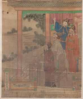 A set of four scroll paintings from an album, Qing dynasty 1664-1912).