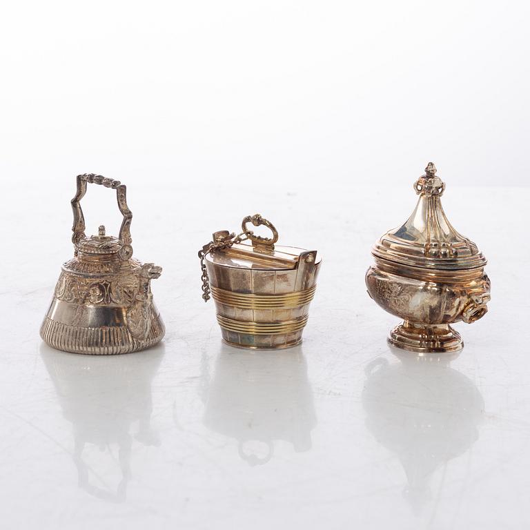 "The Swedish silver treasure", 10 miniatures, silver, GAB, Eskilstuna 1980-1983.