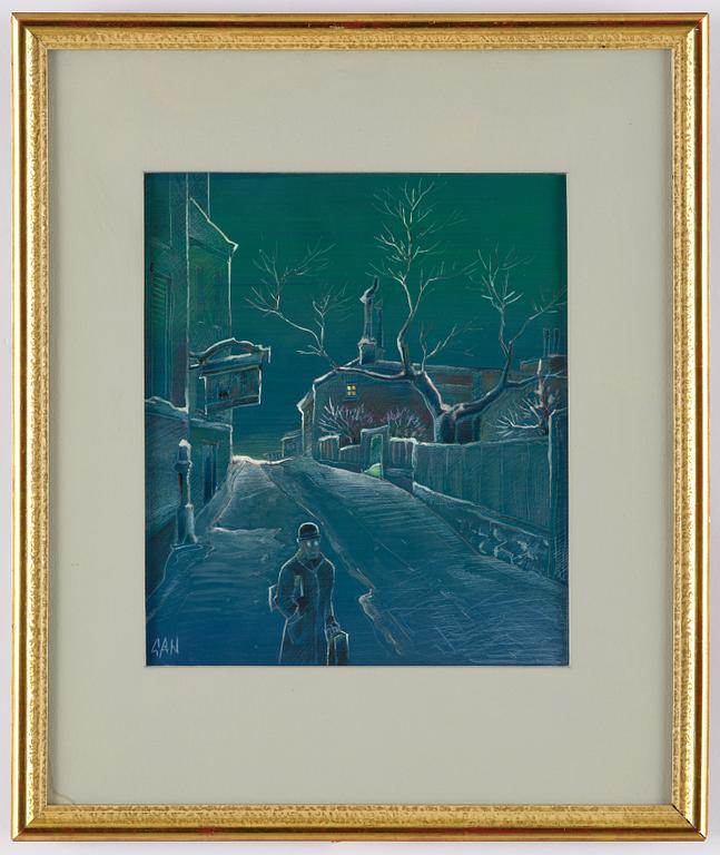 Gösta Adrian-Nilsson, Street view at night.