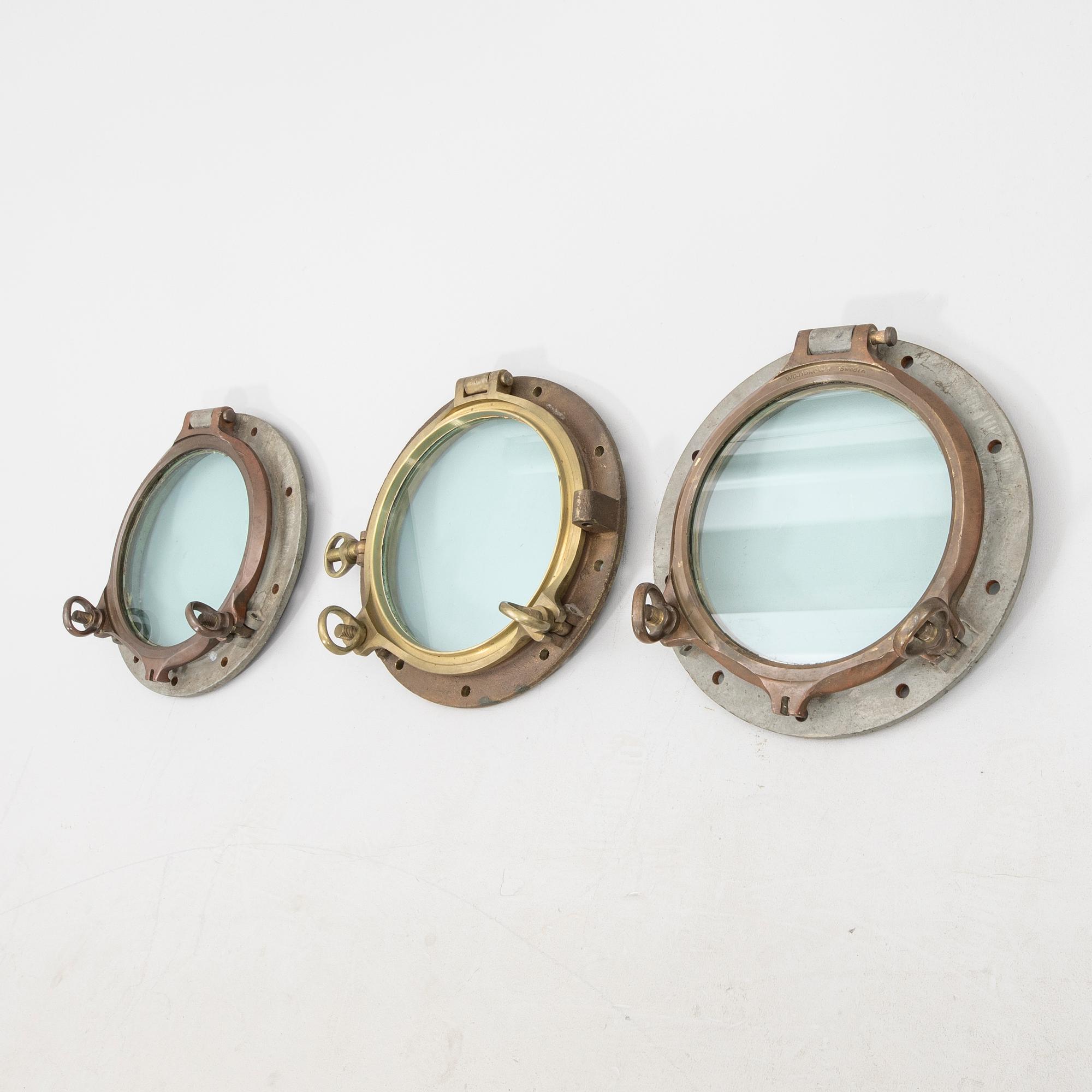 Fartygsventiler 3 st troligen England 1900-tal.