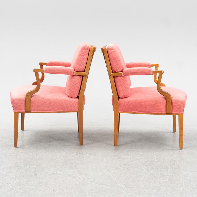 Josef Frank, a pair of model 969 armchairs, Firma Svenskt Tenn, Sweden.
