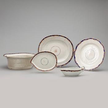 SERVISDELAR, 14 st, kompaniporslin, Qing dynastin, Jiaqing (1796-1820).