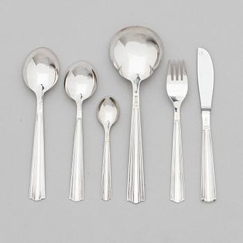 Holger Rasmussen, A 41-piece set of 'Margit' silver cutlery, Hämeenlinna ja Helsinki 1964-68.