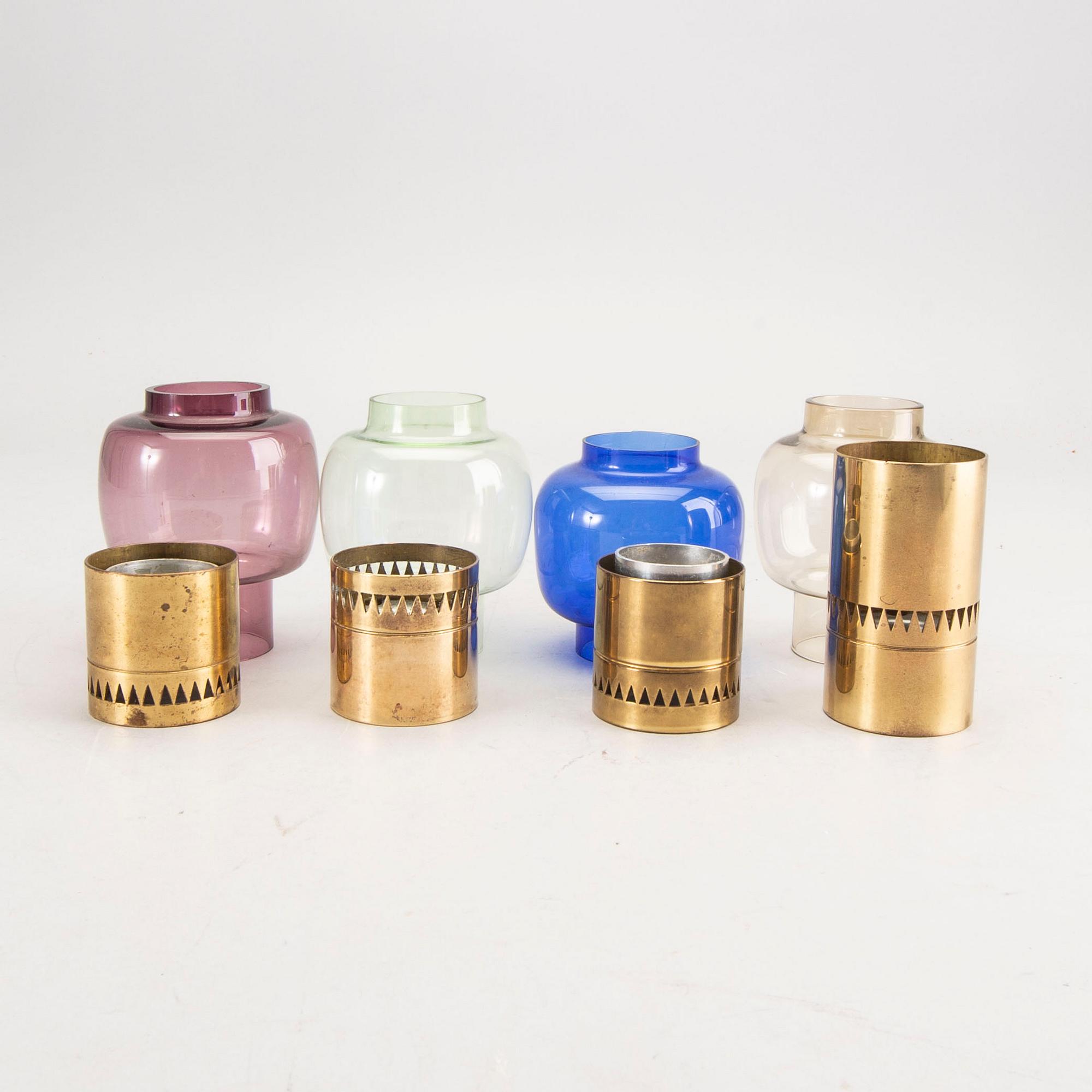 Hans-Agne Jakobsson, 4 st, ljusstakar/värmeljushållare, 1960-tal, Markaryd Sverige.