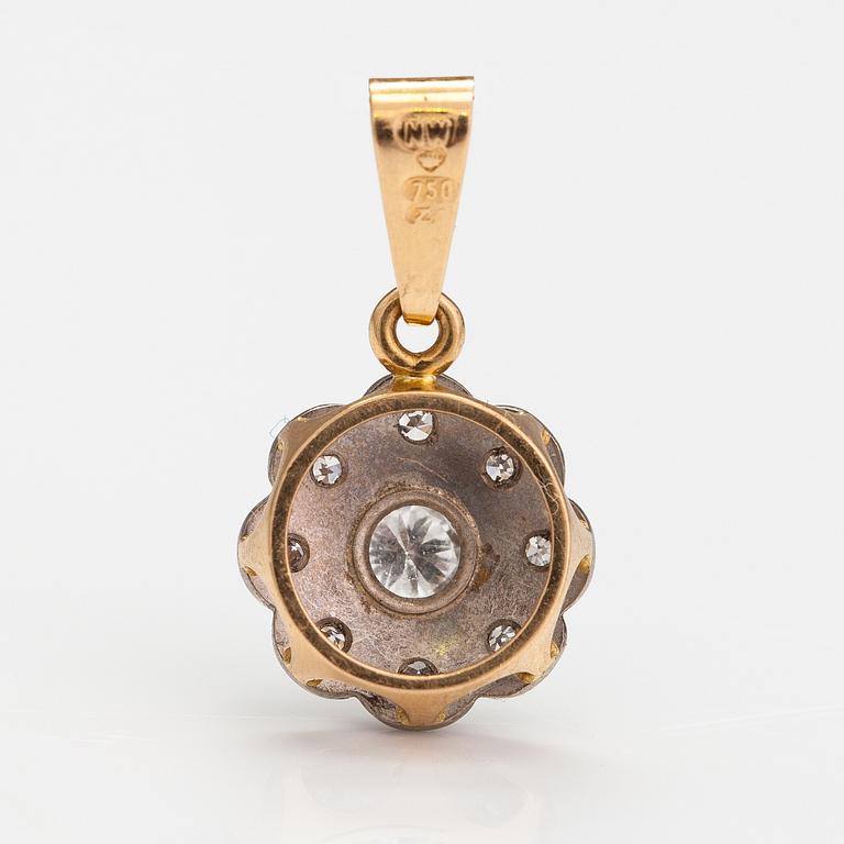 An 18K gold pendant with diamonds ca. 0.20 ct in total. Westerback, Helsinki 1970's.