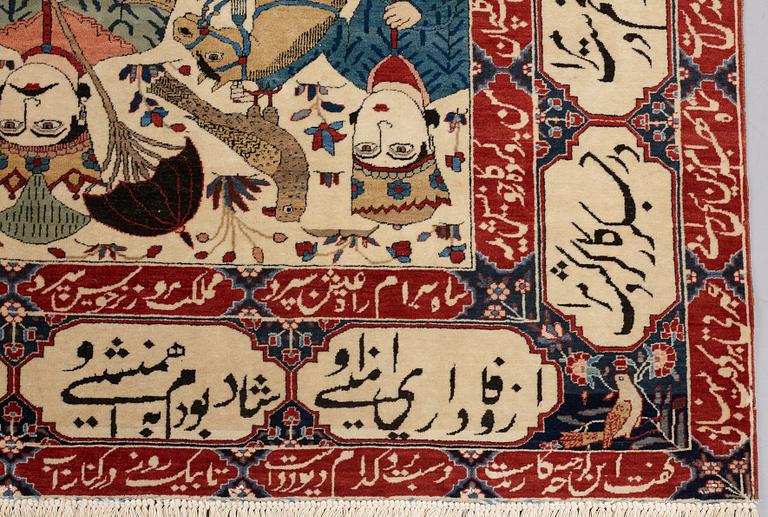 MATTA, semiantik Keshan figural, s.k. Motachem, ca 205,5 x 140,5 cm.