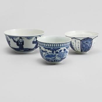 SKÅL, 3 st, porslin, Kina, Qingdynastin.