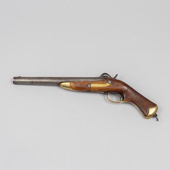 A Swedish smooth bored cavalry percussion pistol 1850 pattern.