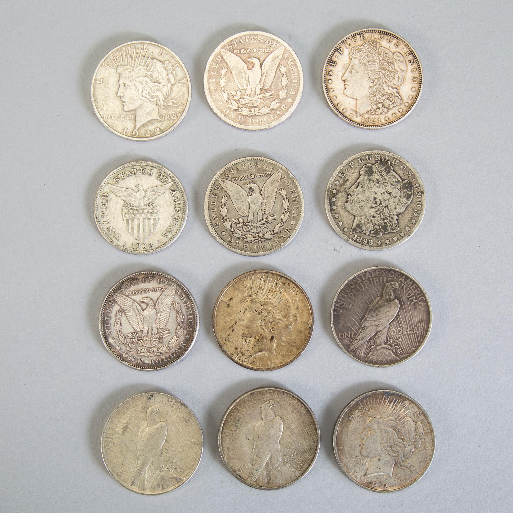 SAMLING MYNT FRÅN USA, mest 1 Dollar från 1878-1935. Tot ca 1039 gram.
