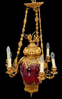TAKLAMPA, 1800-talets slut. Höjd ca 100 cm.