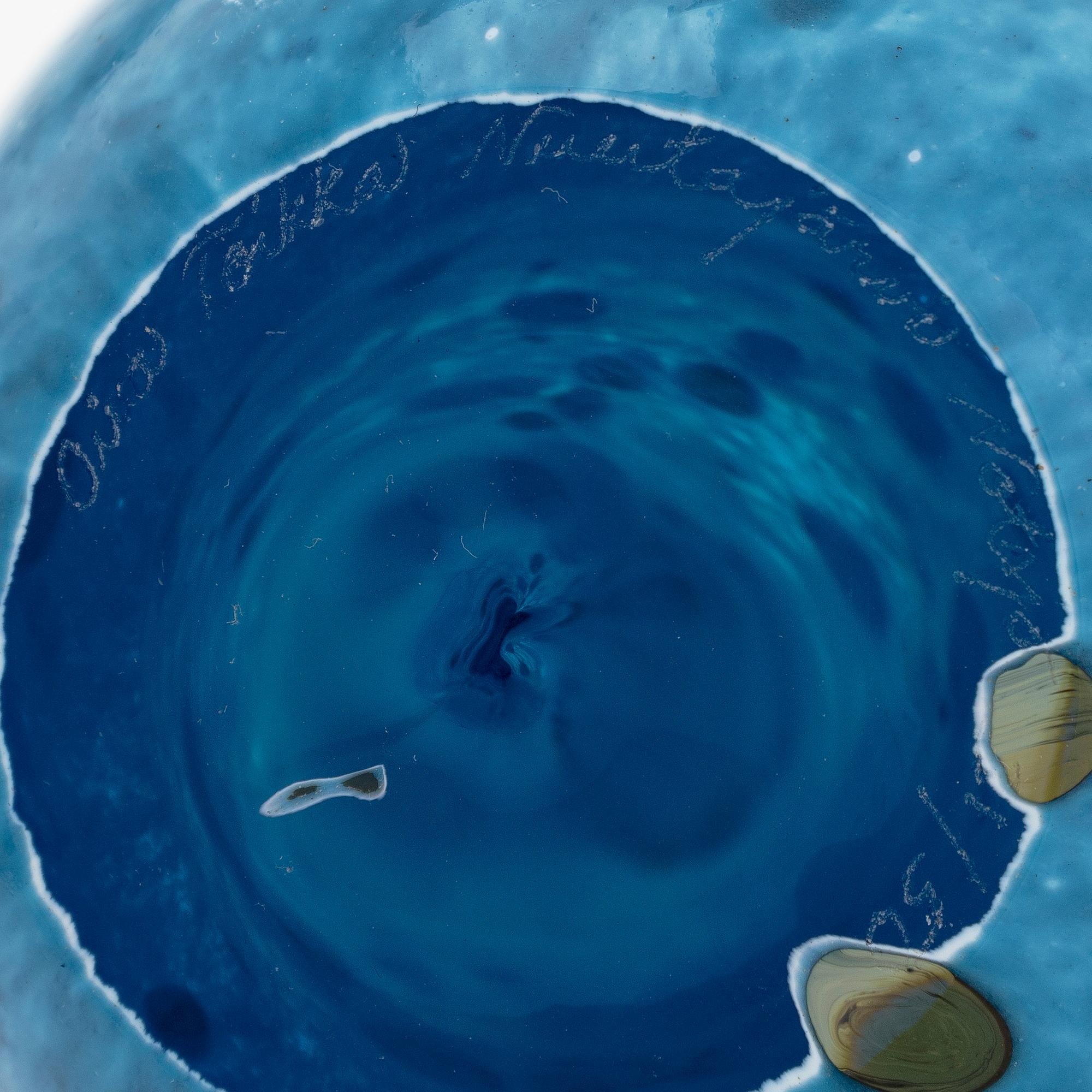 Oiva Toikka, A glass egg, 'Laguunikiwi', signed Oiva Toikka Nuutajärvi Notsjö 31/50.