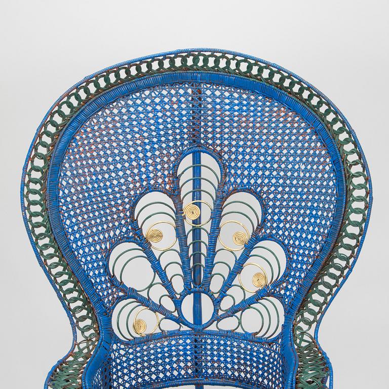 A rattan peacock chair, second half of the 20th century.